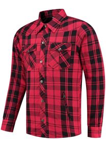 Rusty Stitches Neil V2, camicia/giacca in tessuto , colore: Rosso/Nero , dimensione: 4XL
