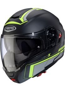 CABERG Levo X Elite, flip up helmet , color: Matt Black/Grey/Neon-Yellow , size: XXL