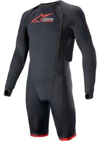 Alpinestars Tech-Air 10 Race System, fato funcional curto , cor: Preto/Vermelho Claro , tamanho: XS