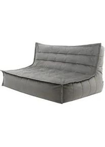 I.C.O.N. icon Sitzsack Sofa Skandi, Samt , Anthrazit , Kunststoff , 140x72x100 cm , Hergestellt in Deutschland, Oeko-Tex® Standard 100 , Wohnzimmer, Hocker, Sitzsäcke, XXL Sitzsäcke