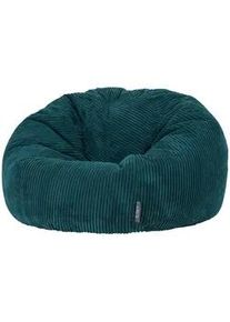 I.C.O.N. icon Sitzsack Klassisch , Cord , Dunkelgrün , Textil , 200 L , Rund , 85x50x85 cm , Hergestellt in Deutschland, Oeko-Tex® Standard 100, Reach , Wohnzimmer, Hocker, Sitzsäcke, XXL Sitzsäcke