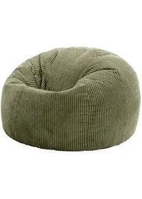 I.C.O.N. icon Sitzsack Klassisch , Cord , Salbeigrün , Textil , 200 L , Rund , 85x50x85 cm , Hergestellt in Deutschland, Oeko-Tex® Standard 100, Reach , Wohnzimmer, Hocker, Sitzsäcke, XXL Sitzsäcke