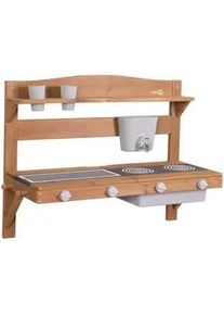 Roba Spiel- UND Matschküche zum Hängen teak , Teakfarben , Holz , Rechteckig , 85x65x35 cm , unisex , FSC 100% , Outdoor Spielzeug, Gartenspielzeug