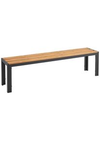 Ambia Garden Gartenbank , Anthrazit, Naturfarben , Metall, Kunststoff , 162x42x35 cm , abwischbar , Gartenmöbel, Gartenbänke, Gartenbänke