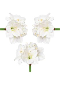 Creativ Deco Winterliche Kunstpflanze »Weihnachtsdeko« üppige Blütenpracht in weiß, Größe B/H/L: 56 cm