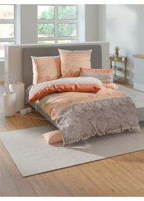 wäschepur unisex Bettwäsche in elfenbein-apricot-bedruckt ,Größe 40x80/135x200 cm, Witt, 100% Baumwolle