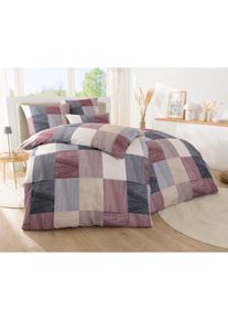 Irisette unisex Bedtextiel in grijs/malve bedrukt ,maat 40x80/135x200 cm, Witt, 100% Katoen