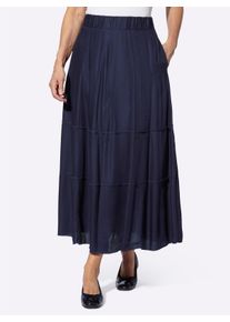 Dames Comfortrok met voering van viscose in marine ,maat 36, WITT, 100% Viscose