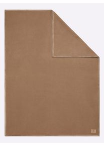 Biederlack unisex Woondeken in camel ,maat 150x200 cm, Witt, 60% Scheerwol, 40% Kameelhaar