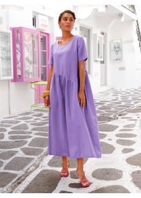 Anna Aura - Kleid mit Rundhals-Ausschnitt, lila, Gr. 50, Leinen