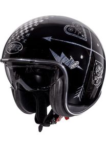 Premier Vintage NX, kask z otwartą twarzą , kolor: Czarny/Chromowany , rozmiar: L