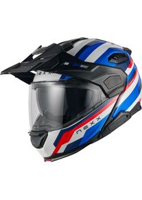 Nexx X.Lifecountry Westbound, opklapbare helm , kleur: Zwart/Wit/Blauw/Rood , maat: L