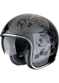 Scorpion Belfast Evo Drive Fast, open face helmet , color: Grey/Black/Gold , size: M