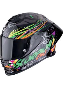 Scorpion EXO-R1 Evo II Air Savage, casco integrale , colore: Nero/Verde/Arancione/Lilla , dimensione: L