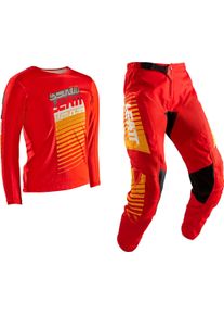 Leatt 3.5 Red, set pantaloni jersey/tessuto bambini , colore: Rosso/Arancione/Nero , dimensione: L