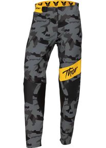 Thor Sportmode Shadow, pantalon textile femme , couleur: Gris/Gris Fonc&eacute;/Noir/Jaune , taille: 7/8