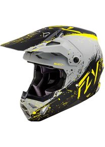 Fly Racing Formula CP Manic, casque de motocross , couleur: Mat Gris/Noir/Jaune , taille: S