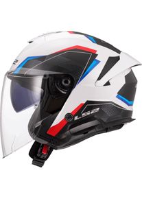 LS2 OF618 Verso II Air, casco aperto , colore: Opaco Blu Scuro/Nero , dimensione: 3XL