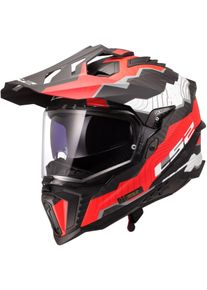 LS2 MX701 Explorer Carbon Trick, adventure helmet , color: Black/White/Red , size: 3XL