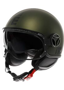 Momo Design Momodesign FGTR Evo Mono, casque à réaction , couleur: Mat Vert Foncé/Noir , taille: L
