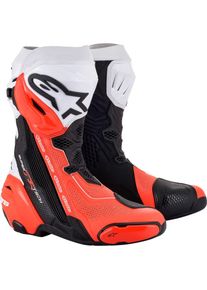 Alpinestars Supertech R Vented, bottes perforées , couleur: Noir/Blanc/Rouge Néon , taille: 40 EU