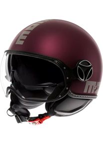 Momo Design Momodesign FGTR Evo Mono, casco jet , colore: Opaco Rosso Scuro/Argento , dimensione: S