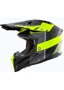 Airoh Aviator 3 Monarch, motocross helmet , color: Matt Black/Neon-Yellow/Dark Grey , size: L