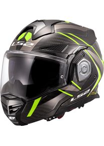 LS2 FF901 Advant X Carbon Future II, kask modułowy , kolor: Czarny/Szary/Neonowyowy-Ż&oacute;łty , rozmiar: XS