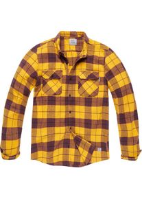 Vintage Industries Sem, camicia , colore: Giallo/Nero , dimensione: L
