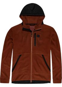 Vintage Industries Vitor, felpa con cappuccio e zip , colore: Rosso Scuro , dimensione: M