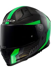 LS2 FF811 Vector II Carbon Grid, kask integralny , kolor: Matowy Czarny/Neonowyowy-Zielony , rozmiar: S