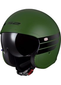 LS2 OF599 Spitfire II Retro, open face helmet , color: Matt Dark Green/Black , size: XS