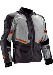Leatt ADV FlowTour 5.5, giacca tessile impermeabile , colore: Grigio Chiaro/Grigio Scuro/Arancione , dimensione: XL