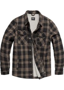 Vintage Industries Craft Sherpa, chemise/veste textile , couleur: Gris/Noir , taille: M
