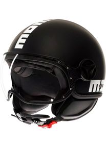 Momo Design Momodesign FGTR Classic Mono, kask z otwartą twarzą , kolor: Matowy Czarny/Biały , rozmiar: M