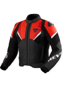 Revit Automate, veste en cuir , couleur: Noir/Rouge Néon , taille: 48