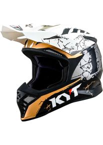 KYT Skyhawk Jarvis Signature Edition, motocross helmet , color: Black/White/Grey , size: XXL