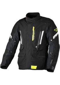 Macna Ultimax 2.0, casaco têxtil impermeável , cor: Preto/Cinzento Escuro/Amarelo Néon , tamanho: XL