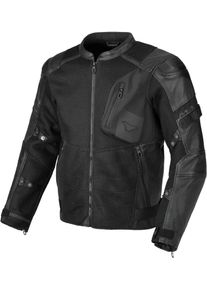 Macna Olsan, leren/textiel jas , kleur: zwart , maat: 3XL