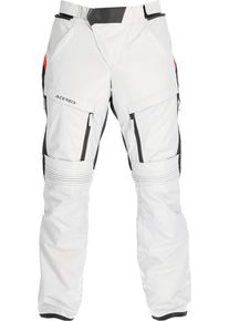 Acerbis X-Rover, pantalon textile imperméable , couleur: Gris Clair/Rouge , taille: XL