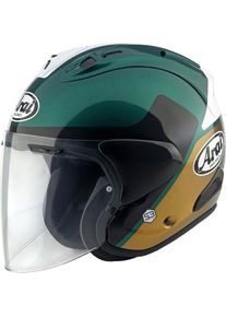 Arai SZ-R Evo Legante, kask z otwartą twarzą , kolor: Ciemnozielony/Złoty/Biały , rozmiar: XL