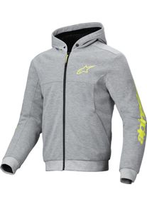 Alpinestars Chrome V2, zip hoodie , color: Grey/Neon-Yellow , size: 4XL