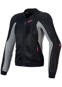 Alpinestars Stella Troop-Air, textile jacket women , color: Black/Grey/Neon-Pink , size: L