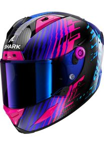 SHARK Aeron Edgy, full face helmet , color: Carbon/Purple/Blue , size: L