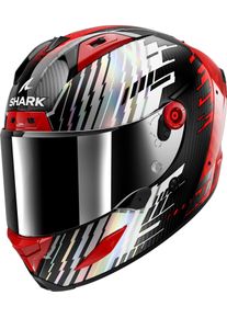 SHARK Aeron Edgy, full face helmet , color: Carbon/Red/Silver , size: M