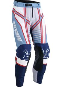 Moose Offroad Agroid S25, textile pants , color: Light Blue/White/Red , size: 36