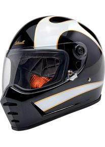 Biltwell Lane Splitter Flame, integraalhelm , kleur: Zwart/Wit/Goud , maat: L