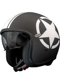 Premier Vintage Star, open face helmet , color: Matt Black/White , size: M