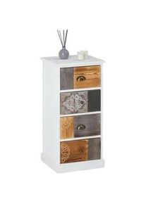 CARO-Möbel CARO-Möbel Kommode Cara , Weiß , Holz , Paulownia , Vintage , 40x84x37 cm , Wohnzimmer, Kommoden & Sideboards, Kommoden