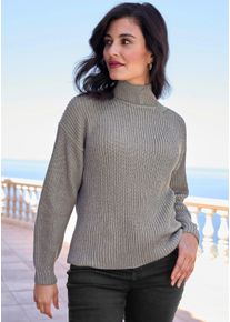 Pullover in silbergrau / kupferfarben - Alba Moda